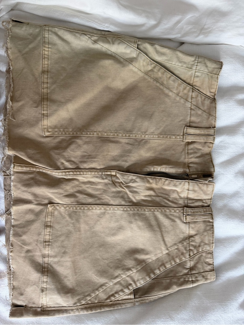 pistola Beige Mini Skirt with Front Patch Pockets